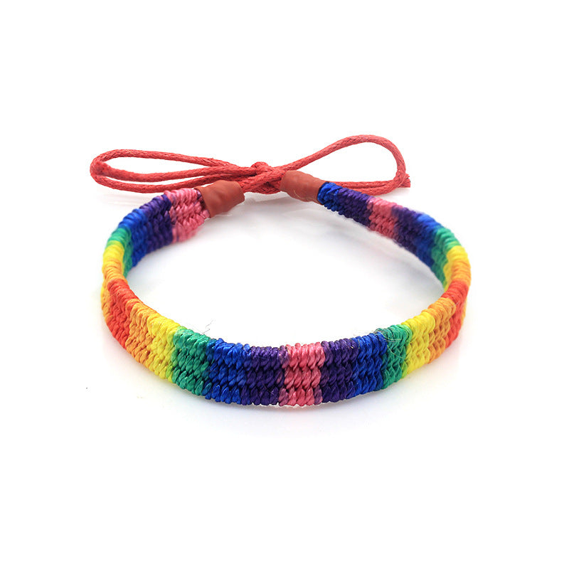 Hand-woven Base Rainbow Multicolor Unisex Nepal Bracelets
