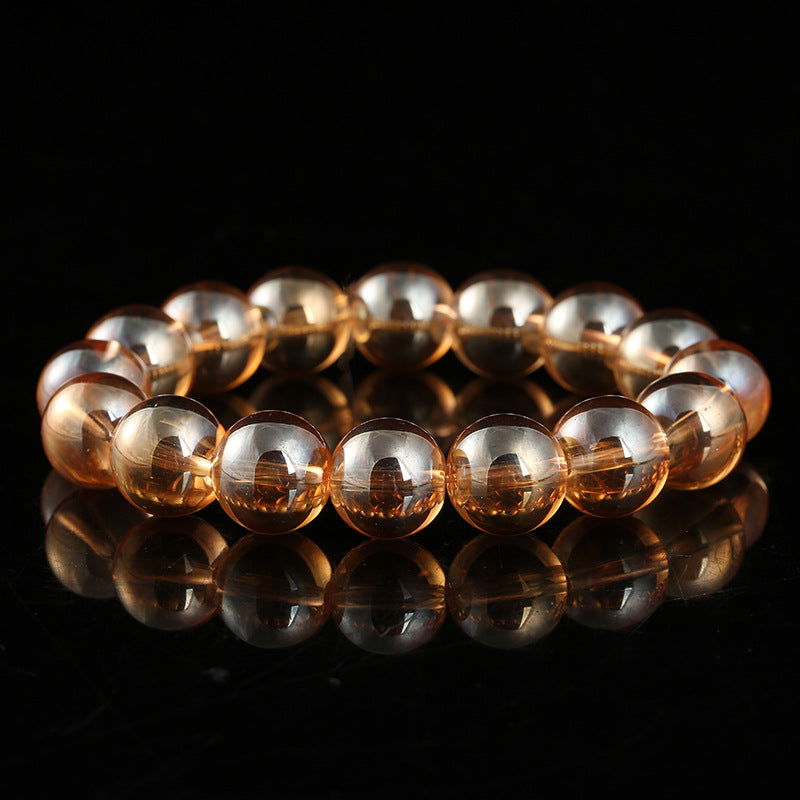 Amber Gold Color Lucky Beads Glass Bead Pork Belly High Bracelet