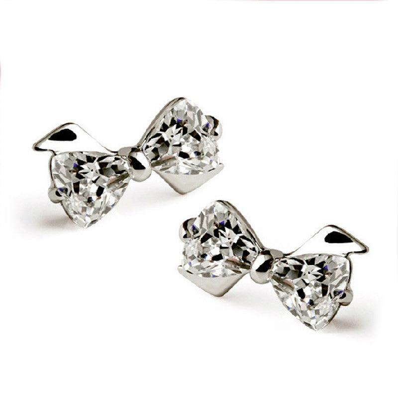 Simple Cute Bow Zircon Fashion Minimalist Earrings