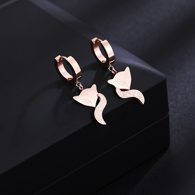 Women's Fashion Titanium Steel Ear Clip Simple Earrings