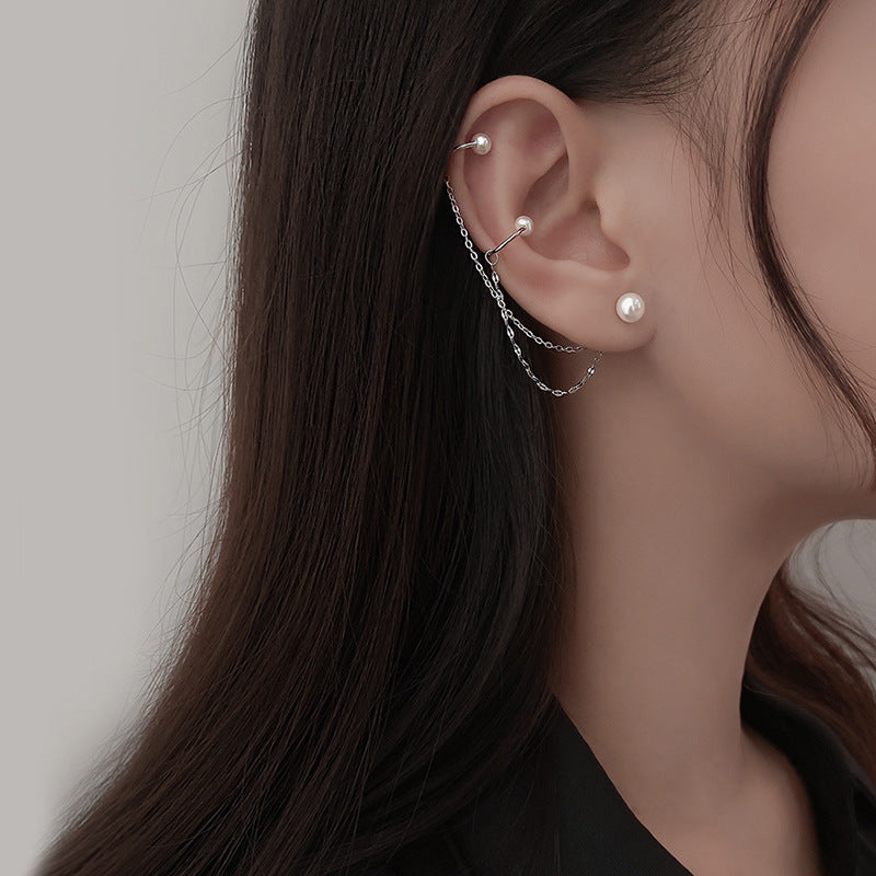 Women's Mori Style Fairy Sterling Sier Cold Super Tassel Stud Earrings