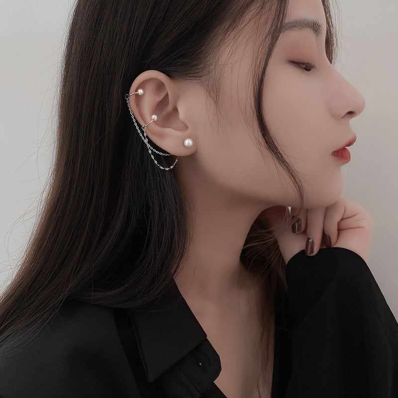 Women's Mori Style Fairy Sterling Sier Cold Super Tassel Stud Earrings