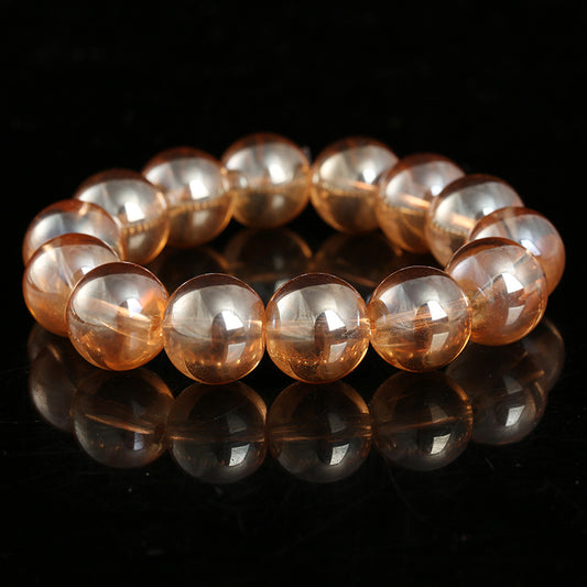 Amber Gold Color Lucky Beads Glass Bead Pork Belly High Bracelet