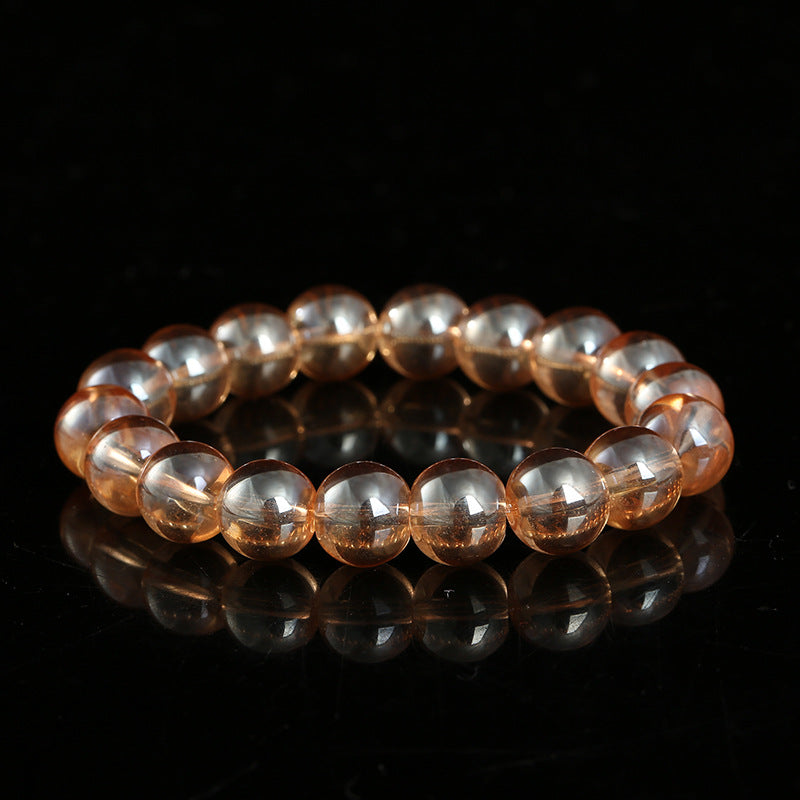 Amber Gold Color Lucky Beads Glass Bead Pork Belly High Bracelet