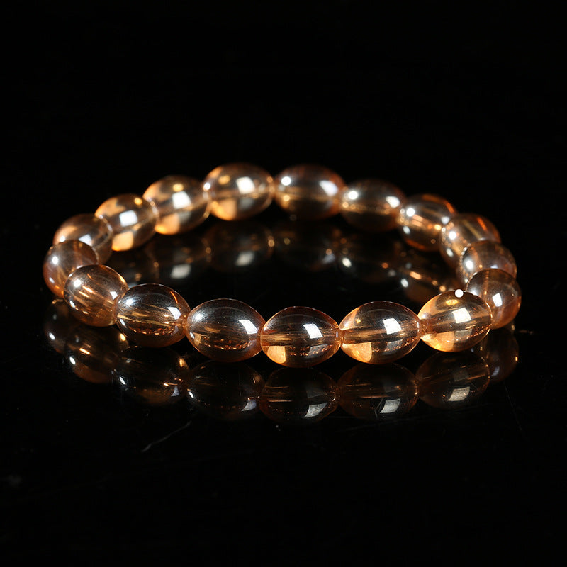 Amber Gold Color Lucky Beads Glass Bead Pork Belly High Bracelet