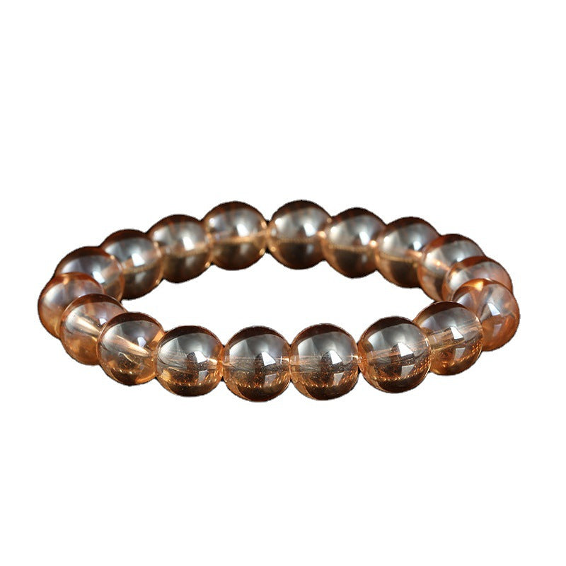 Amber Gold Color Lucky Beads Glass Bead Pork Belly High Bracelet