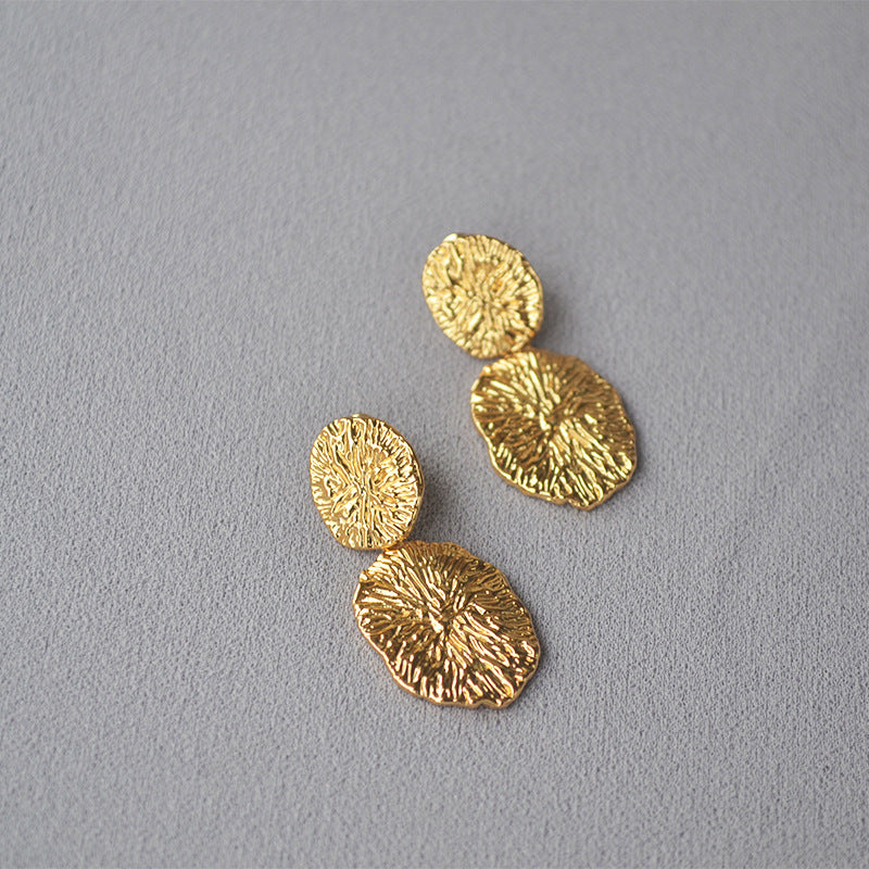Niche Hipster High Profile Fashion Hand Carved Line Stud Earrings