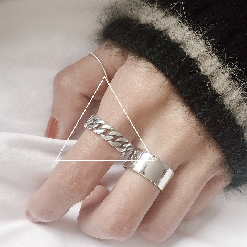 Numeral Female Six-pointed Star Interwoven Knotted Niche Rings