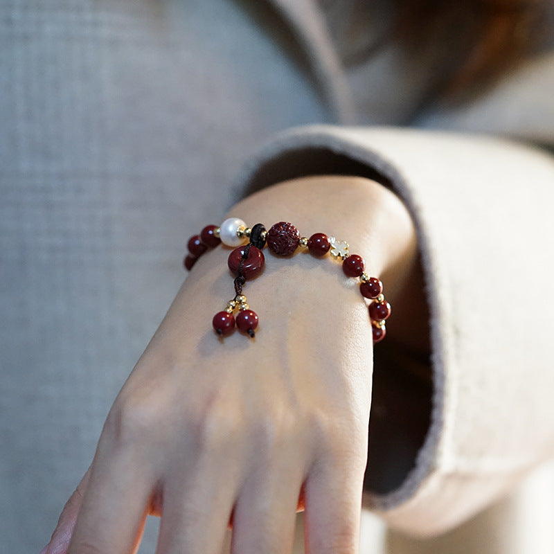Cinnabar Life Red Blessing Vintage Chinese Bracelets
