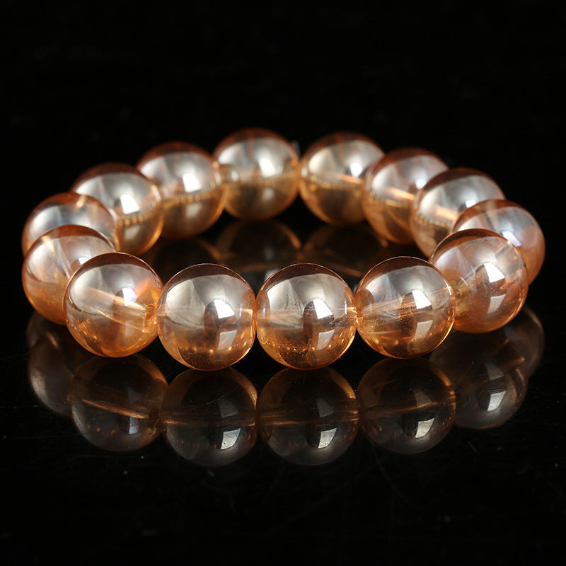 Amber Gold Color Lucky Beads Glass Bead Pork Belly High Bracelet