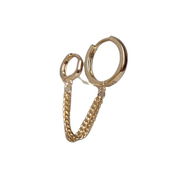 Double Ear One-piece Simple Personality Single Short Earrings
