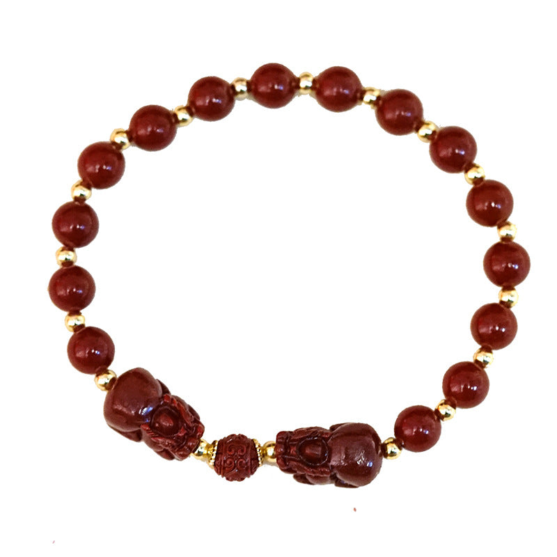 Cinnabar Life Red Blessing Vintage Chinese Bracelets
