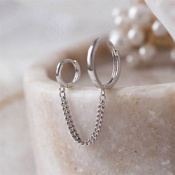 Double Ear One-piece Simple Personality Single Short Earrings