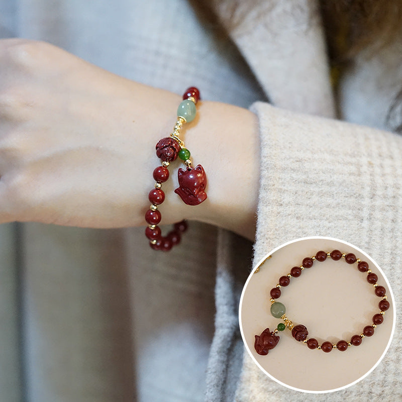Cinnabar Life Red Blessing Vintage Chinese Bracelets