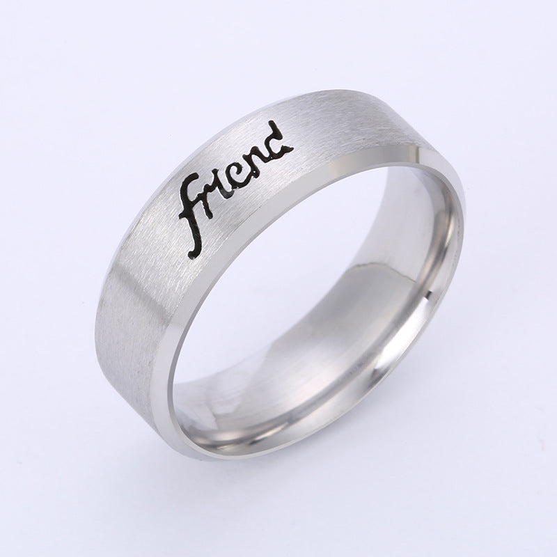 Steel Titanium Inner Arc Bevel Hollow Rings