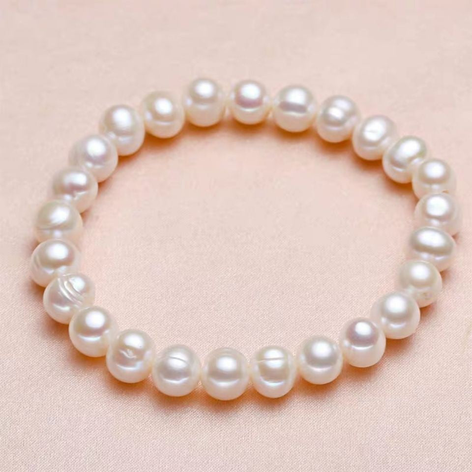 Women's Freshwater Pearl Korean Style Near Round Elegant Simple Series Holiday Bracelet