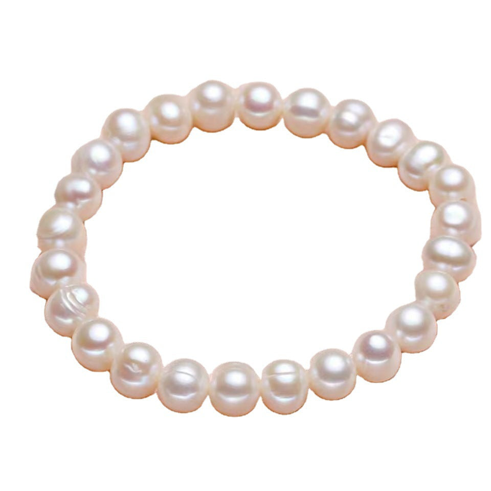 Women's Freshwater Pearl Korean Style Near Round Elegant Simple Series Holiday Bracelet
