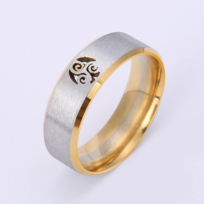 Steel Titanium Inner Arc Bevel Hollow Rings