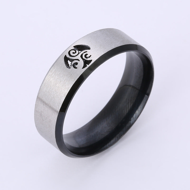 Steel Titanium Inner Arc Bevel Hollow Rings