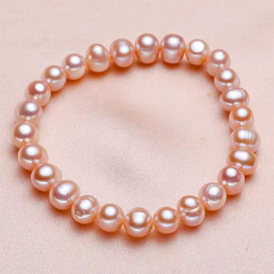 Women's Freshwater Pearl Korean Style Near Round Elegant Simple Series Holiday Bracelet
