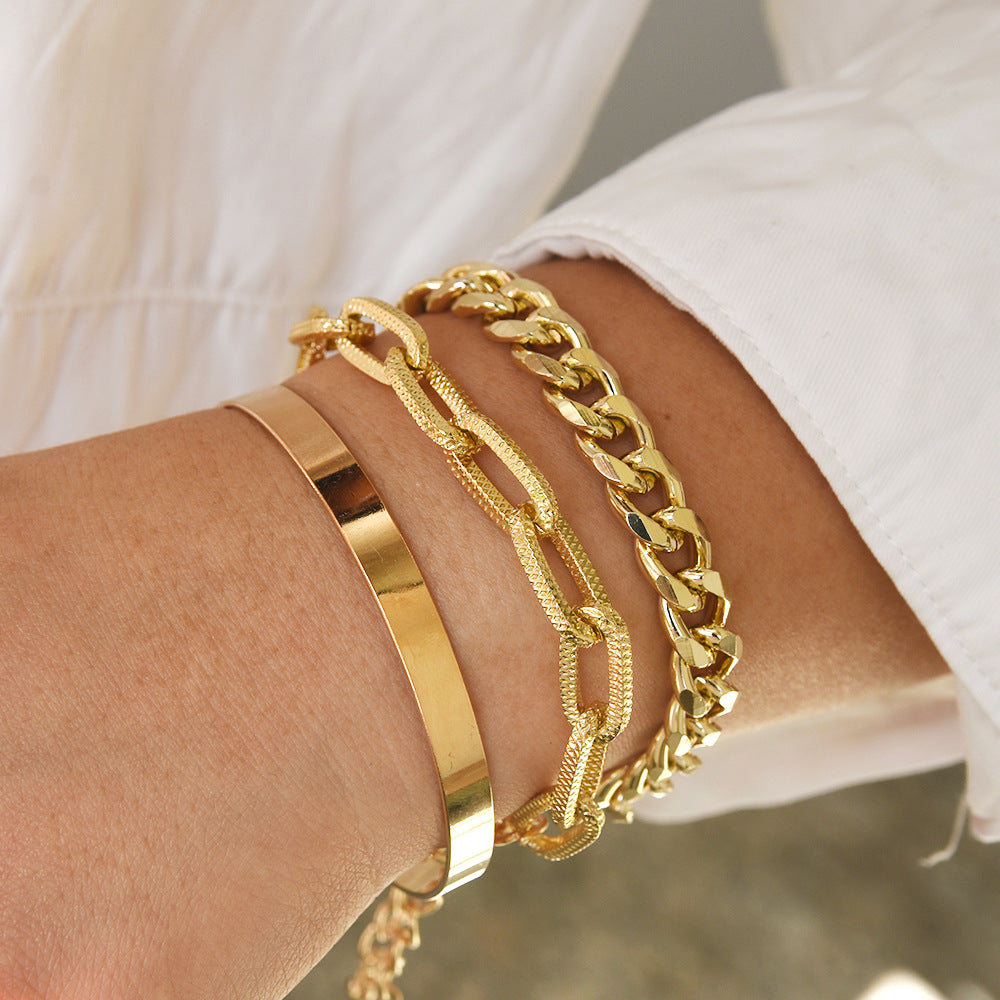 Punk Flat Snake Bones Chain Vintage Bracelet