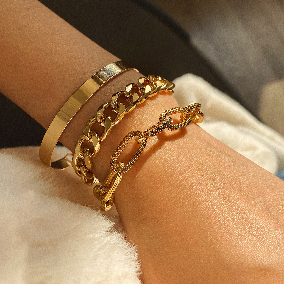 Punk Flat Snake Bones Chain Vintage Bracelet
