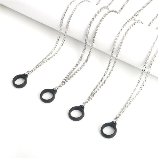 Women's & Men's Grapefruit Smoking Titanium Steel Lanyard Hang Rope Stainless Necklace