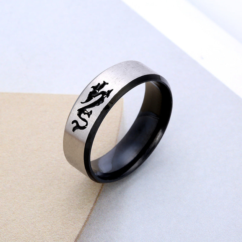 Steel Titanium Inner Arc Bevel Hollow Rings