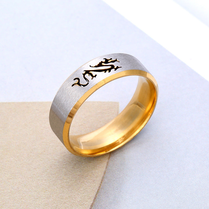 Steel Titanium Inner Arc Bevel Hollow Rings