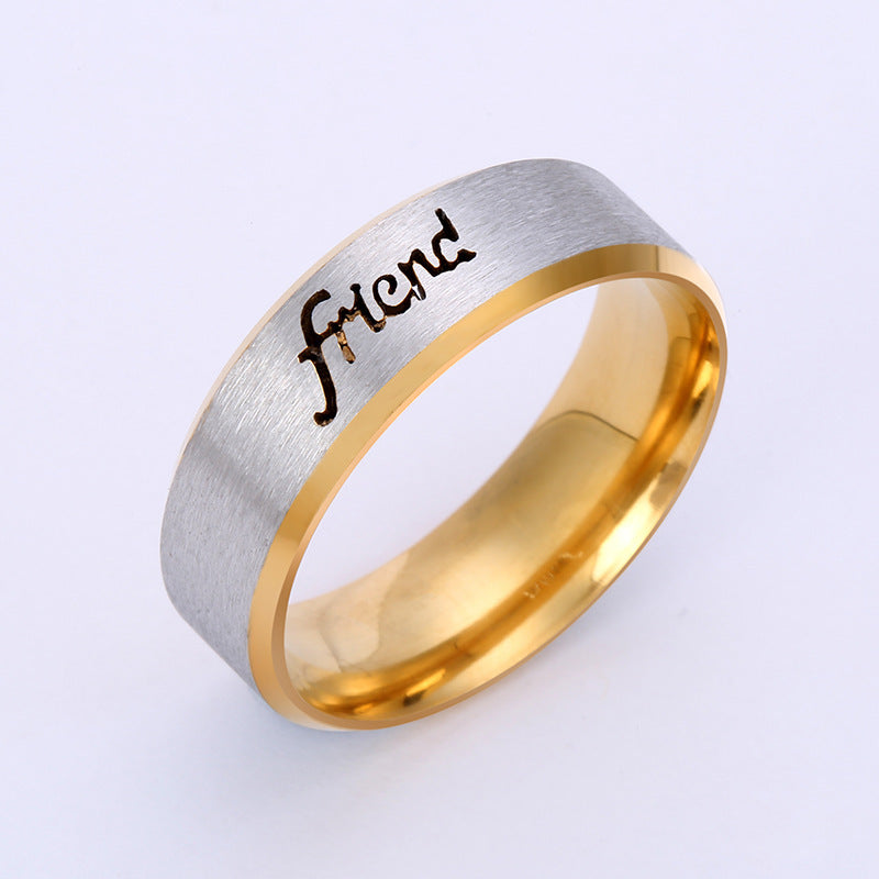 Steel Titanium Inner Arc Bevel Hollow Rings