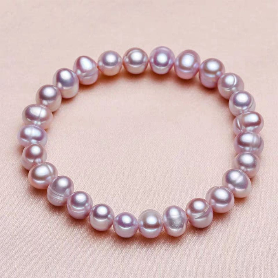 Women's Freshwater Pearl Korean Style Near Round Elegant Simple Series Holiday Bracelet