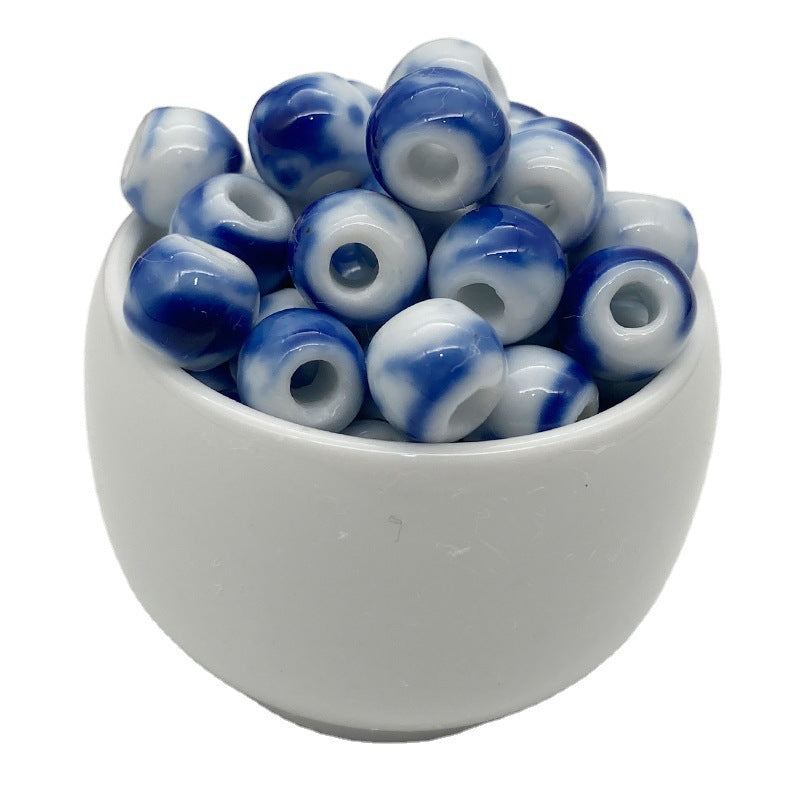 White Ceramic Beads Glaze Scattered Tail Jewelry Accessories