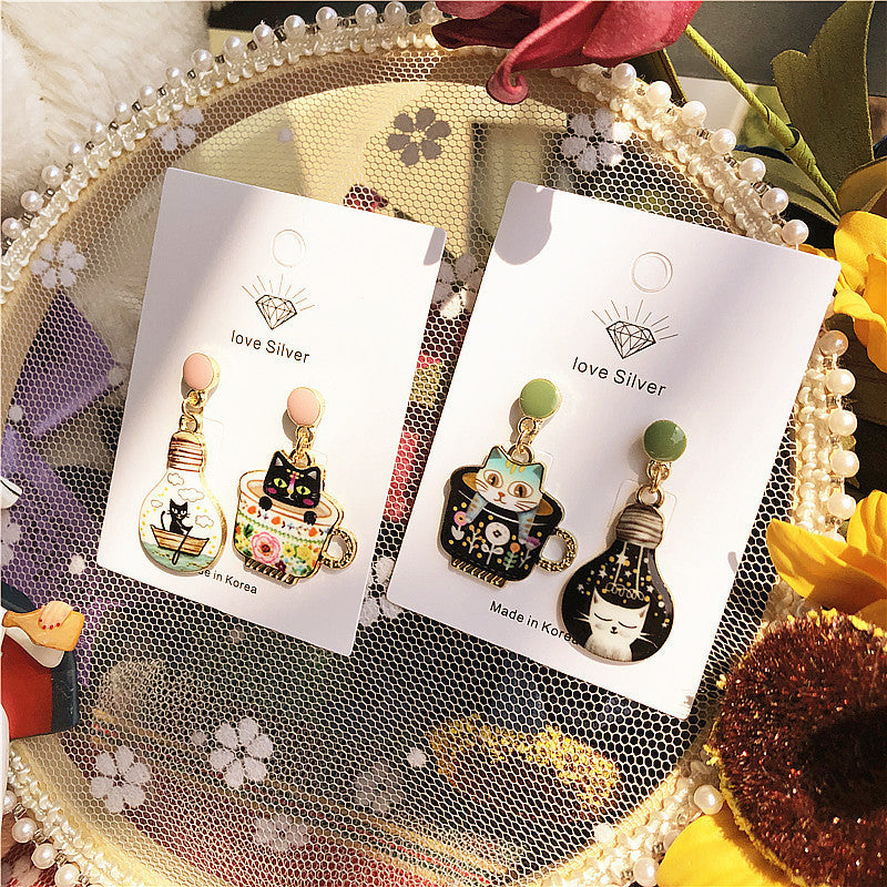 Slave Series Happy Life With Cats Earrings