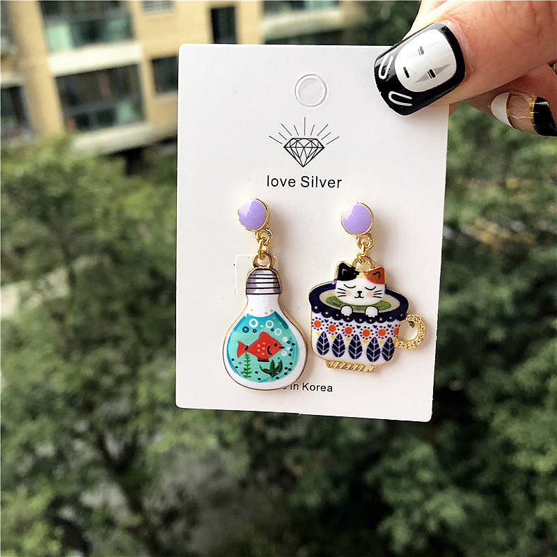 Slave Series Happy Life With Cats Earrings