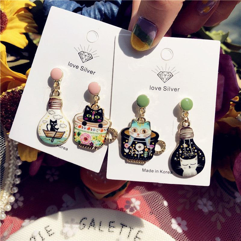 Slave Series Happy Life With Cats Earrings