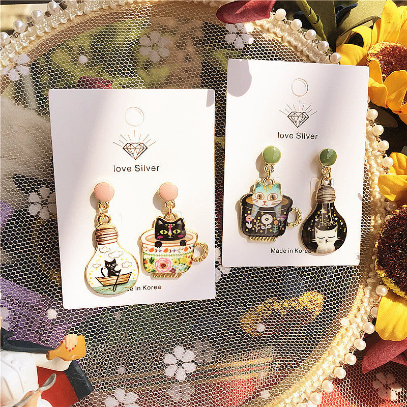 Slave Series Happy Life With Cats Earrings