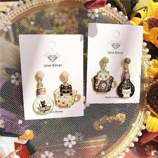 Slave Series Happy Life With Cats Earrings