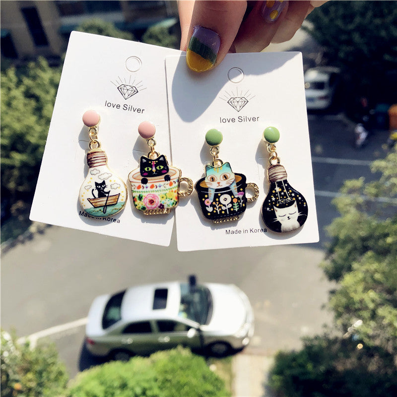Slave Series Happy Life With Cats Earrings