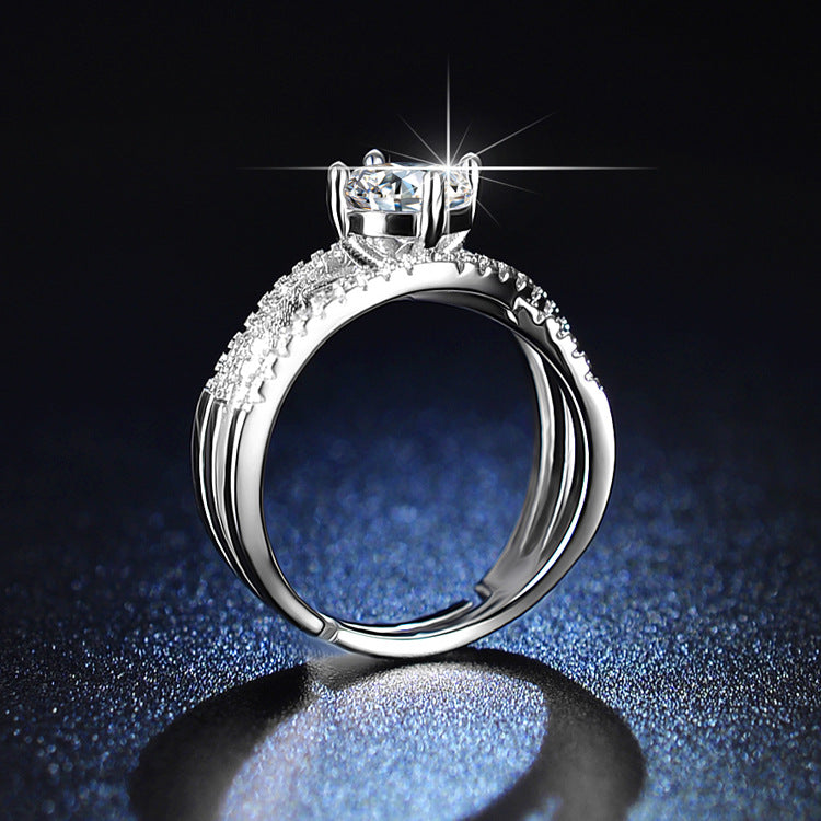 Live Broadcast Karat Imitation Moissanite Interwoven Rings