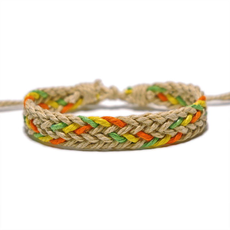 Vintage Ethnic Style Woven Rainbow Lucky Friendship Carrying Bracelet