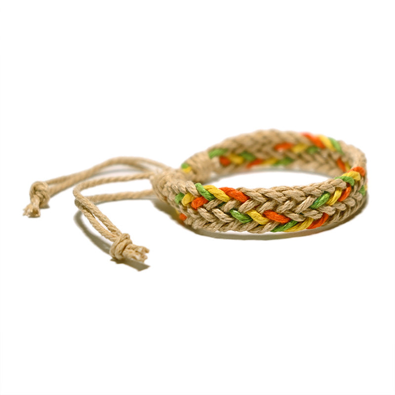 Vintage Ethnic Style Woven Rainbow Lucky Friendship Carrying Bracelet