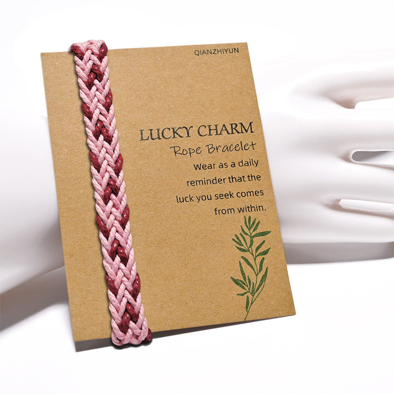 Vintage Ethnic Style Woven Rainbow Lucky Friendship Carrying Bracelet