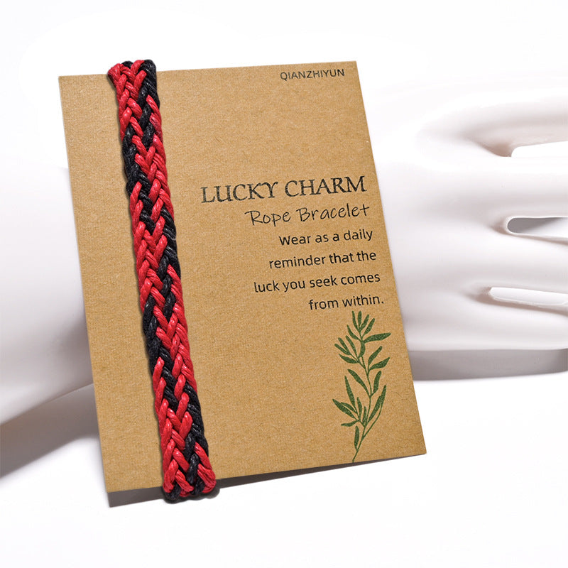 Vintage Ethnic Style Woven Rainbow Lucky Friendship Carrying Bracelet