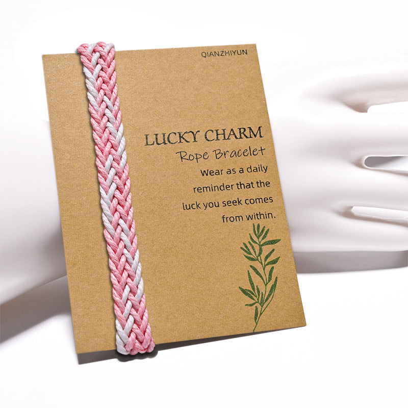 Vintage Ethnic Style Woven Rainbow Lucky Friendship Carrying Bracelet