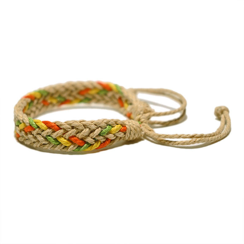 Vintage Ethnic Style Woven Rainbow Lucky Friendship Carrying Bracelet
