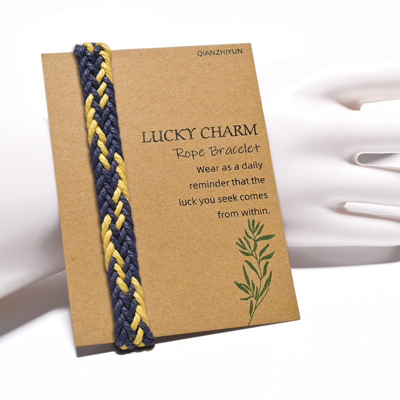 Vintage Ethnic Style Woven Rainbow Lucky Friendship Carrying Bracelet