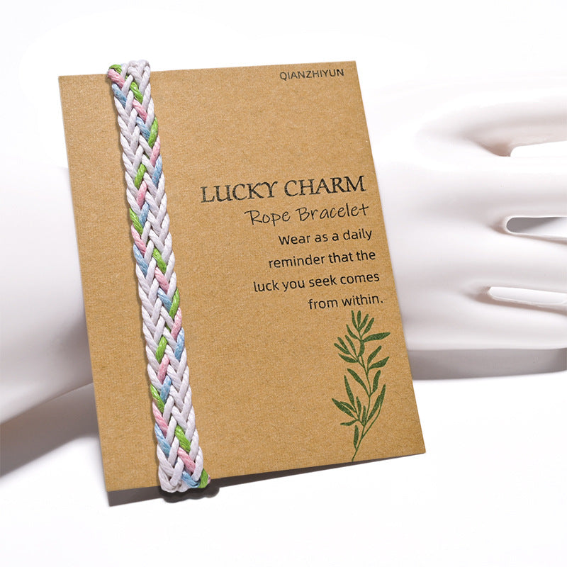Vintage Ethnic Style Woven Rainbow Lucky Friendship Carrying Bracelet