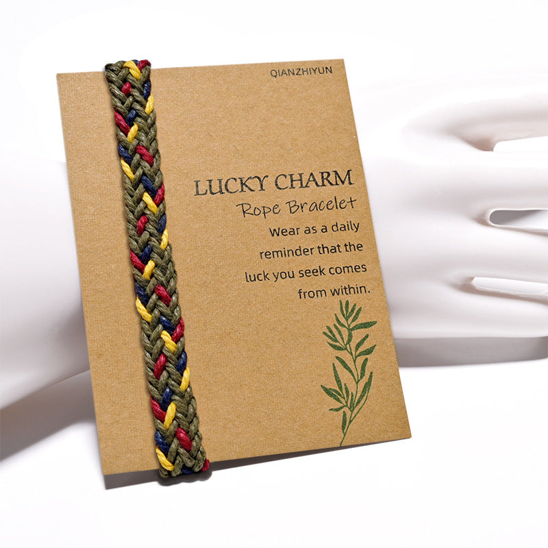 Vintage Ethnic Style Woven Rainbow Lucky Friendship Carrying Bracelet