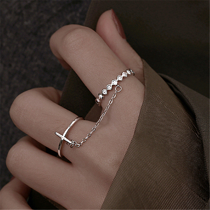 Female Fashion Personality Special Interest Light Luxury Exquisite One-piece Opening Rings