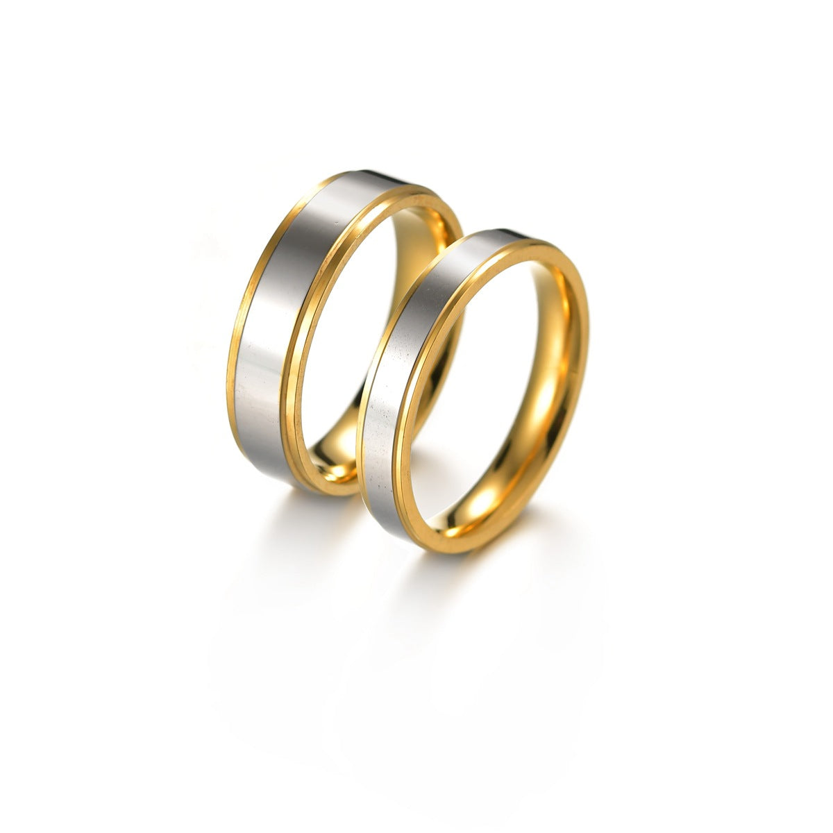 Men's Stainless Steel Gold Pair For Couple Valentine's Day Domineering Rings